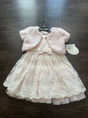 American Princess Pink & Lace 2 Piece Dress Size 2T